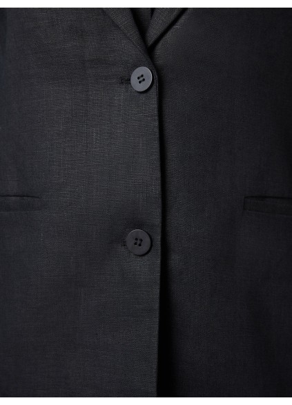 Women's black linen blazer