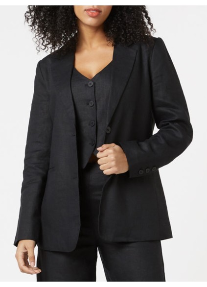 Women's black linen blazer