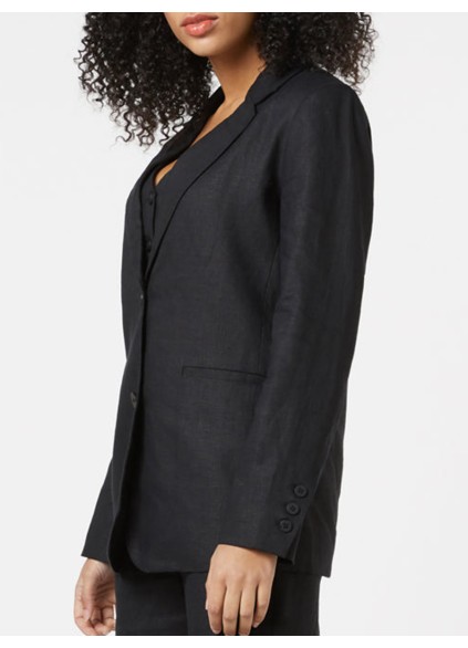 Women's black linen blazer