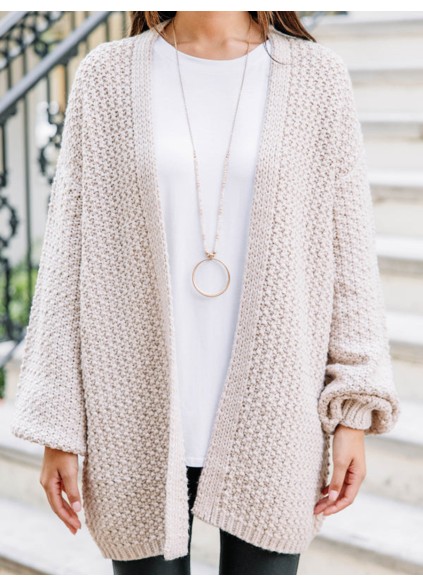 Women's casual brown cardigan