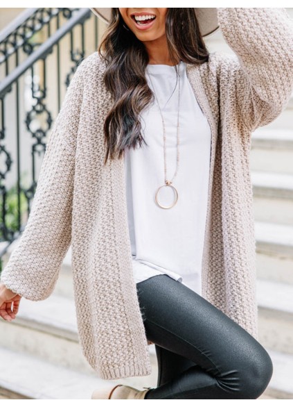 Women's casual brown cardigan