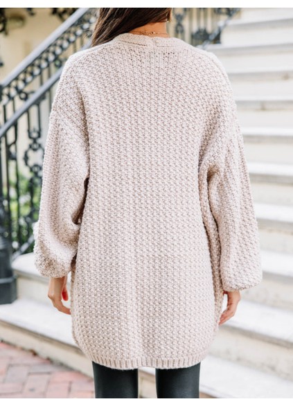 Women's casual brown cardigan