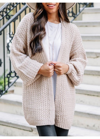 Women's casual brown cardigan