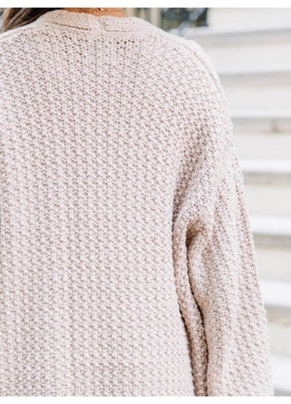 Women's casual brown cardigan
