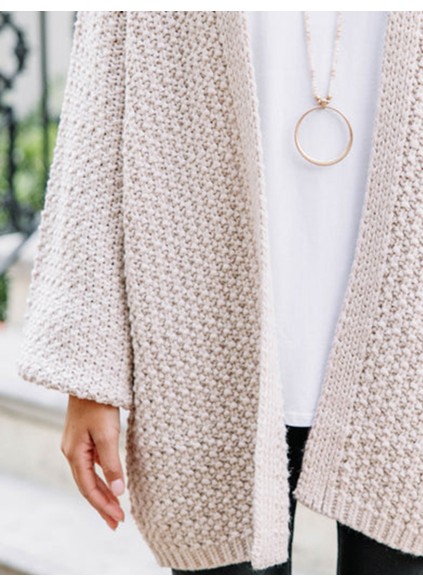 Women's casual brown cardigan
