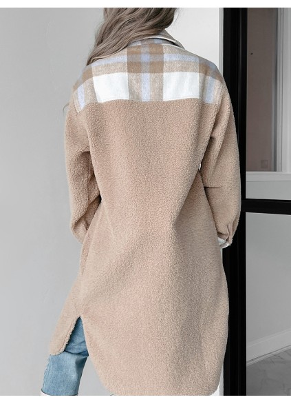 Women's Casual Elegant Plaid Long Jacket Coat