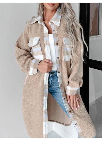 Women's Casual Elegant Plaid Long Jacket Coat