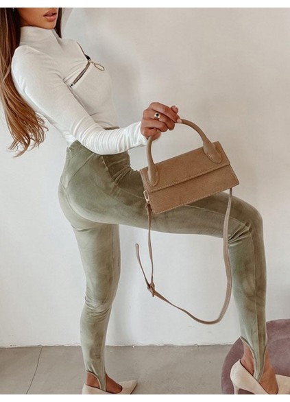 Women's Casual Elegant Stretch Zip Top