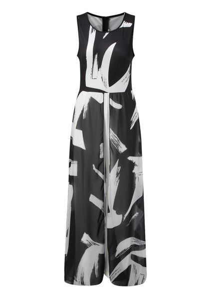 Women's elegant simple geometric pattern waist slimming romper