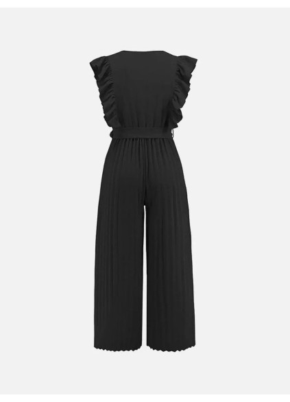 Women's elegant V-neck ruffled waist slimming romper