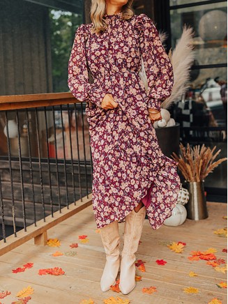Women's Floral Waist Dress