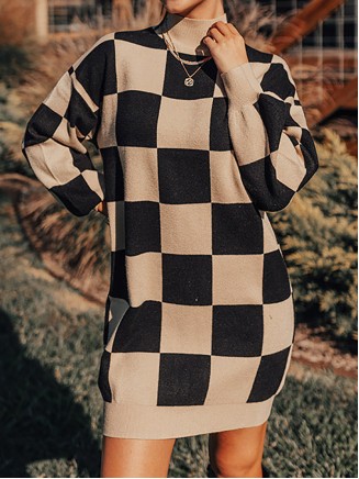 Women's Plaid Sweater Dress