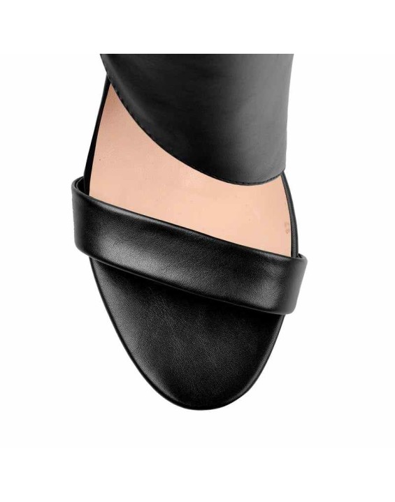Lace Up Cutout High Heel Sandal Boots