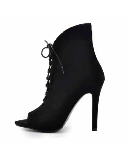 Peep Toe Lace Up Stiletto Ankle Boots