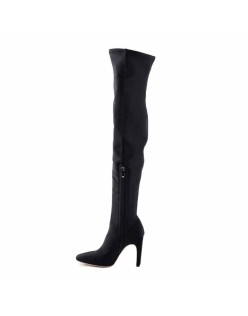 Stretchy Square Toe Block Heel Over the Knee Boots