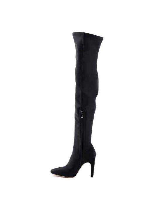 Stretchy Square Toe Block Heel Over the Knee Boots