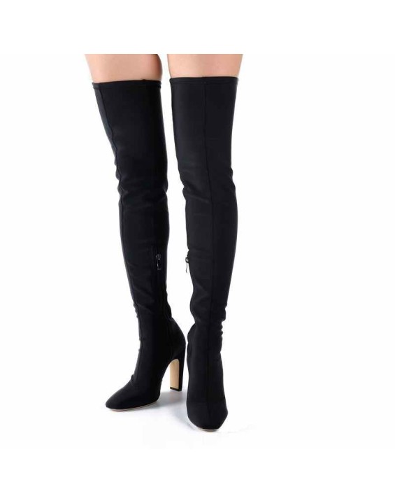 Stretchy Square Toe Block Heel Over the Knee Boots