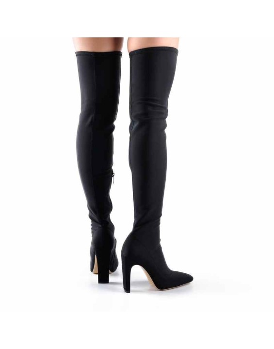 Stretchy Square Toe Block Heel Over the Knee Boots