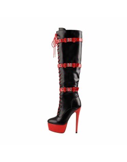Platform Front Lace-Up High Heel Stiletto Over The Knee High Boot