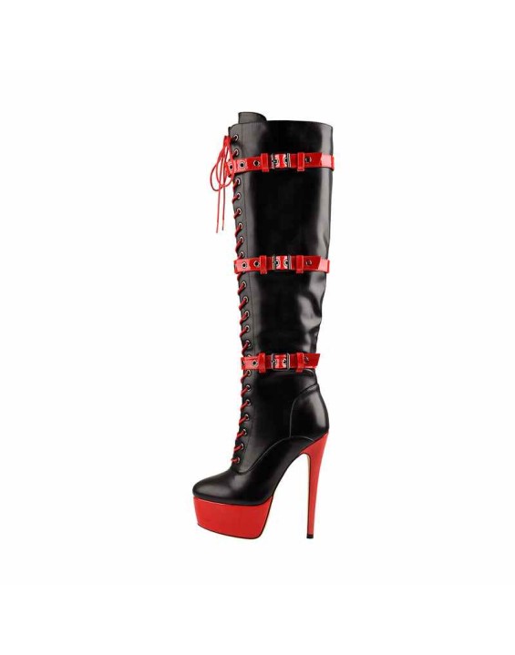 Platform Front Lace-Up High Heel Stiletto Over The Knee High Boot