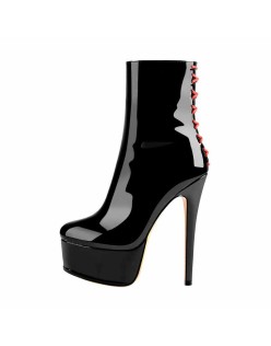 Platform Stiletto High Heel Patent leather Ankle Boots