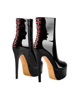 Platform Stiletto High Heel Patent leather Ankle Boots
