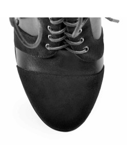 Round Toe Platform Lace Up Suede Split Joint Ankle Boots