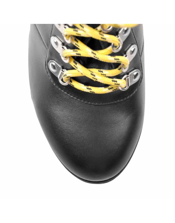 Lace Up Yellow Strappy Round Toe Platform Chunky Heels Ankle Boots