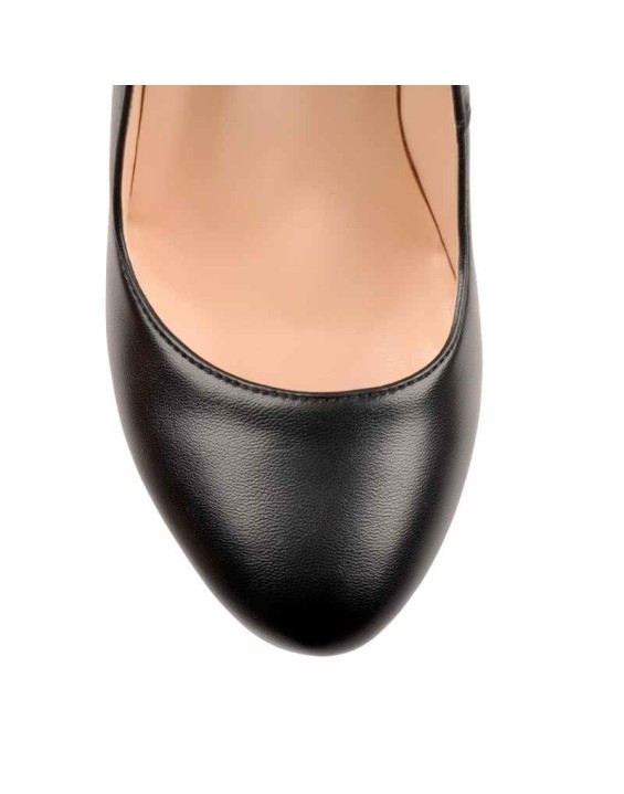 Wood Grain Platform Wedges Round Toe Buckle Strap Pumps