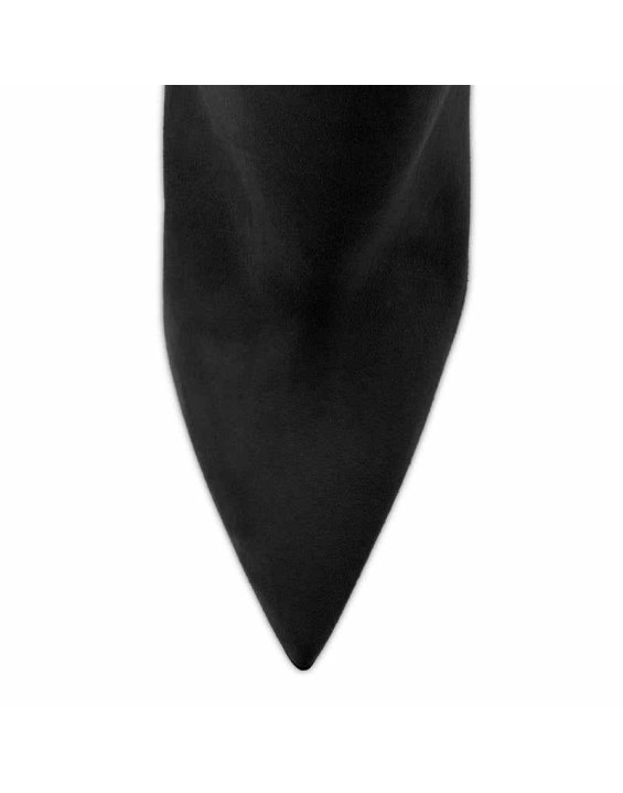 Suede Pointy Toe Stiletto High Heel Ankle Boots