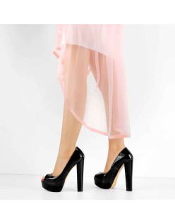 Peep Toe Platform Chunky High Heel Pumps