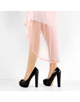 Peep Toe Platform Chunky High Heel Pumps