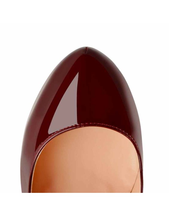 Platform Maroon Pointed Toe Chunky Square High Heels Pumps