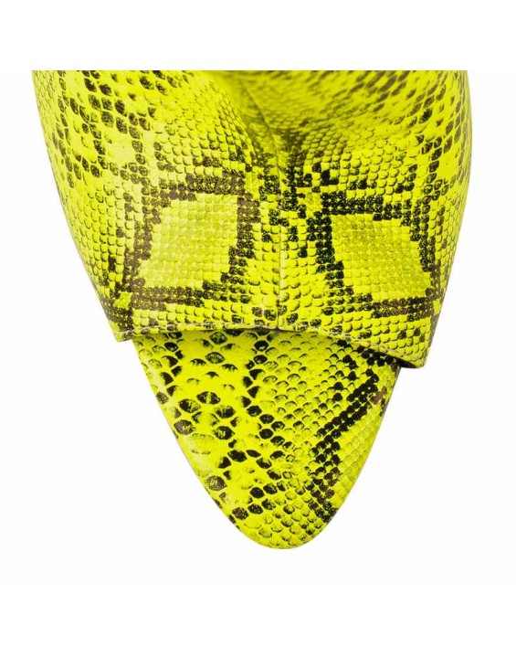 Open Toe Snake Fluorescent Color Stiletto High Heel Over The Knee Boots