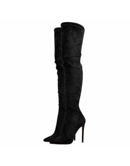 Stretch Over the Knee High Boots Pointed Toe Stiletto Booties