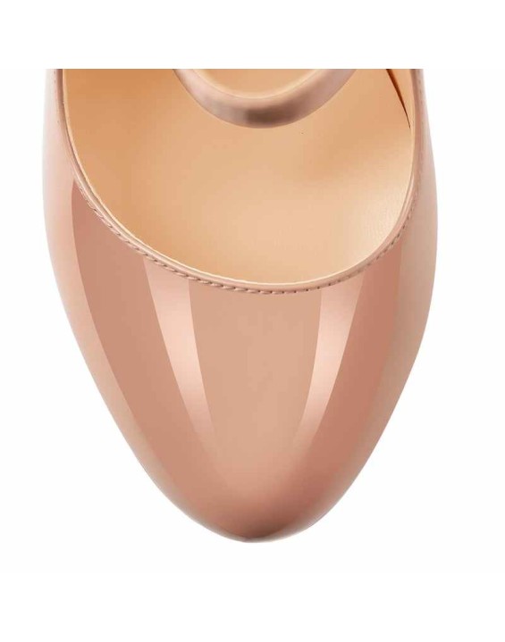 Mary Jane Baby Pink Pumps Platform Chunky High Heels Round Toe Ankle Strap Pumps