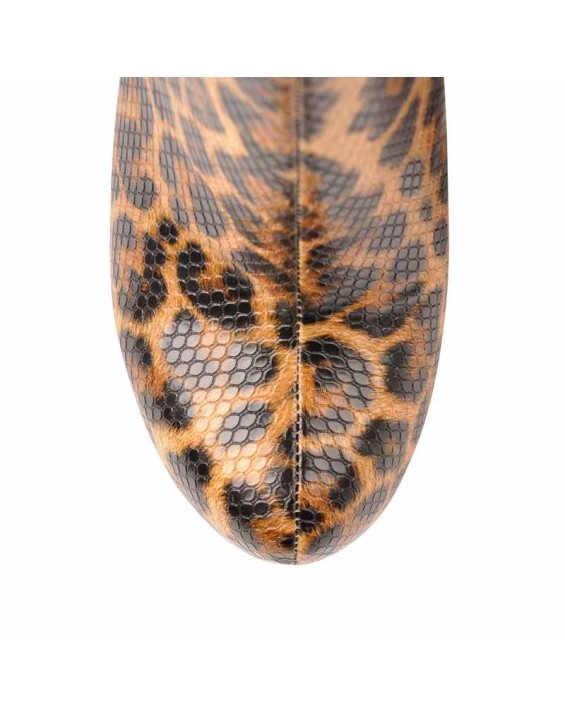 Leopard Snake Scale Round Toe Platform High Heels Over The Knee Boots