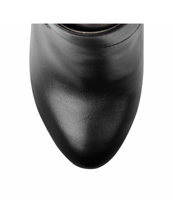 Platform Zipper Metal Buckle Strap Round Toe Wedge Heel Ankle Boots