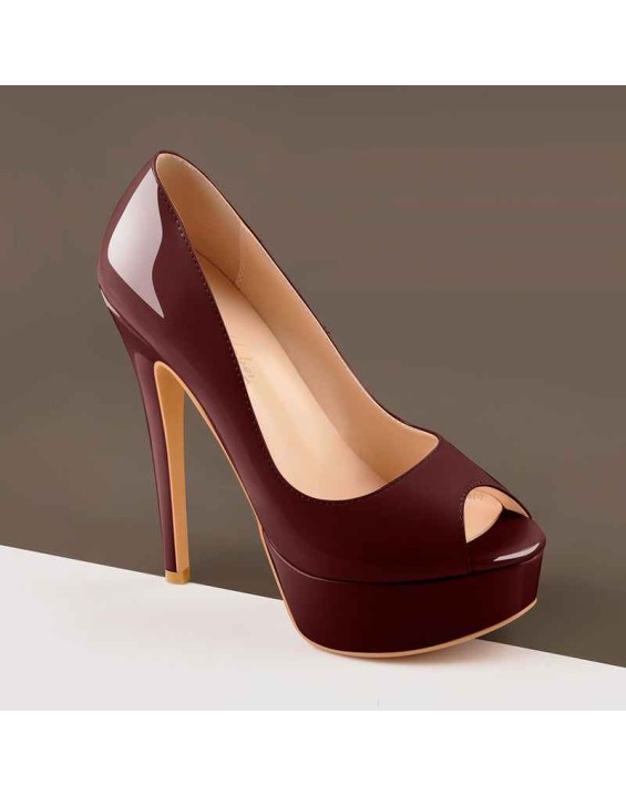 Peep Toe Platform Stiletto High Heel Pumps