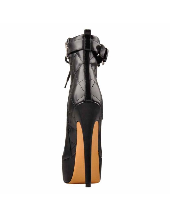 Platform Lace Up Ankle Strap Buckle Zip Stiletto High Heels Boots