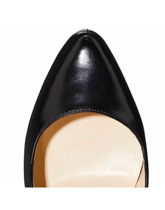 Black Matte Round Toe Super High Heel Platform Stiletto Slip On Pumps