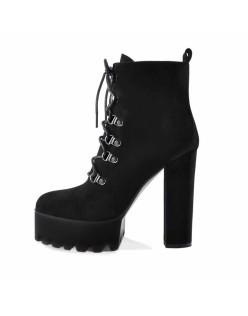 Black Heeled Work Boots Cool Booties