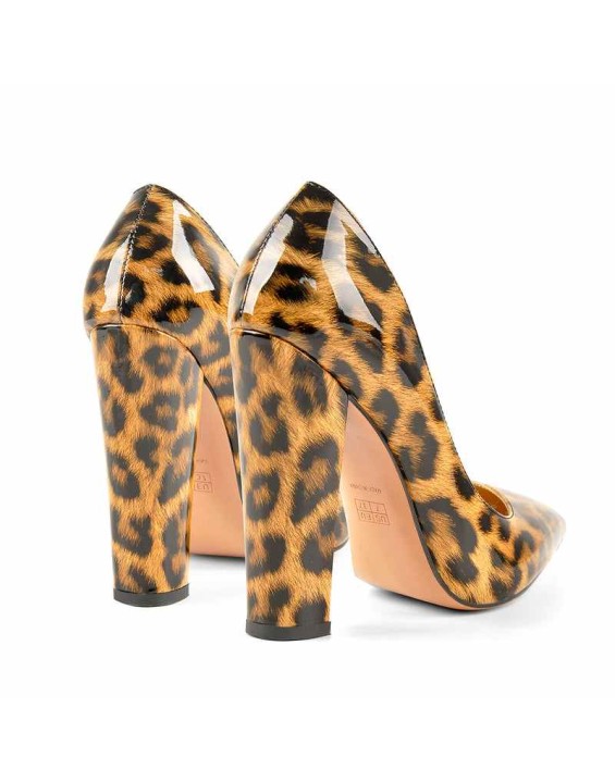 Leopard Pointed toe Pumps Chunky Heels Basic Women High Heels