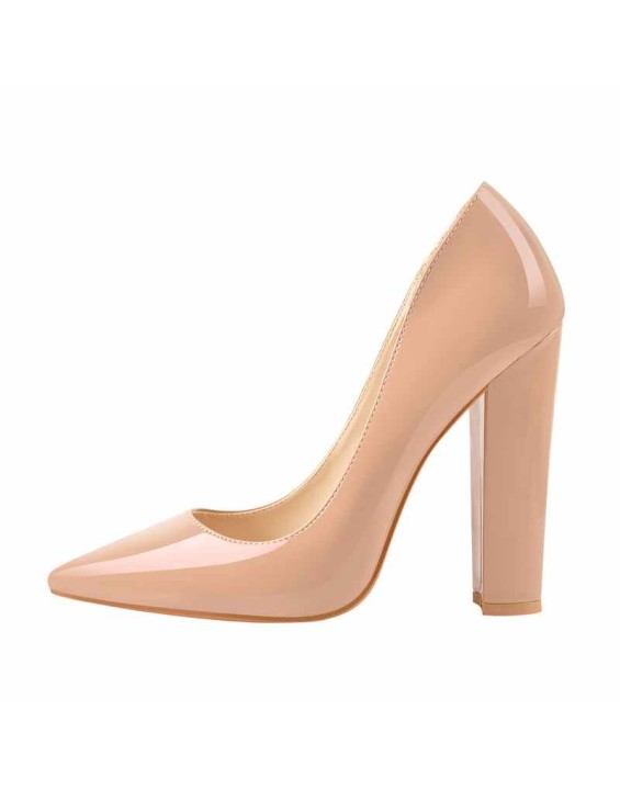 Baby Pink Elegant Classic Women Pointed toe Pumps Chunky Heels