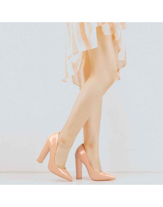 Baby Pink Elegant Classic Women Pointed toe Pumps Chunky Heels