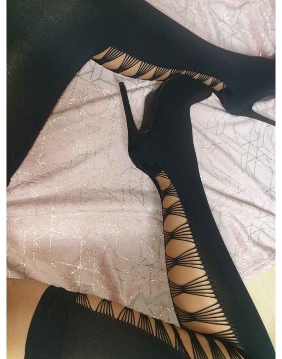 Thigh High Pointy Toe Stiletto Stretch Back Hollow Out Stocking Booties