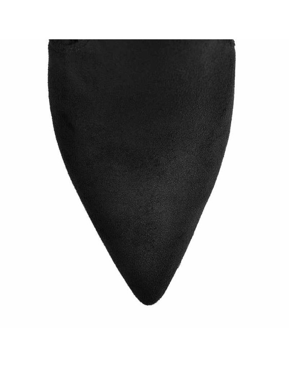 10cm Black Suede Metal Heel Boots