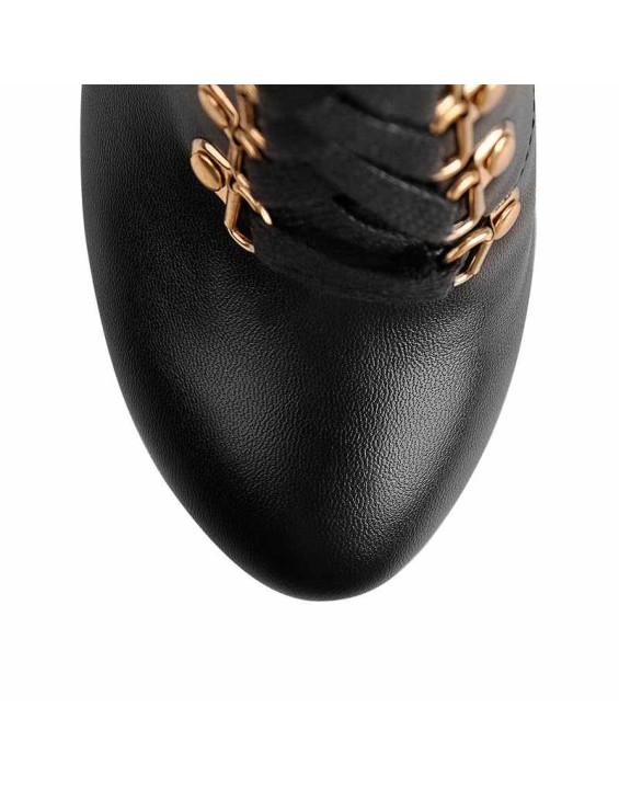 Burgundy Lace Up Platform Boots