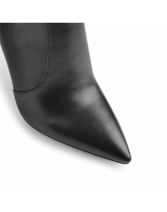 Rivet Pointed Toe Stiletto Knee High Boots