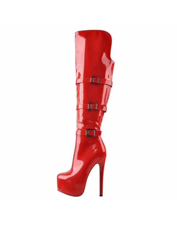 Leather Platform High Over The Knee High Heel Boot